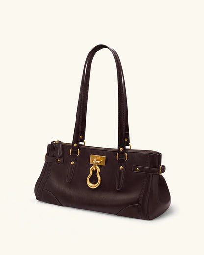 JW PEI Dark Brown Women Yvette Elongated Tote Bag - Dark Brown SKU: 8T115-3_Dark Brown Image 02