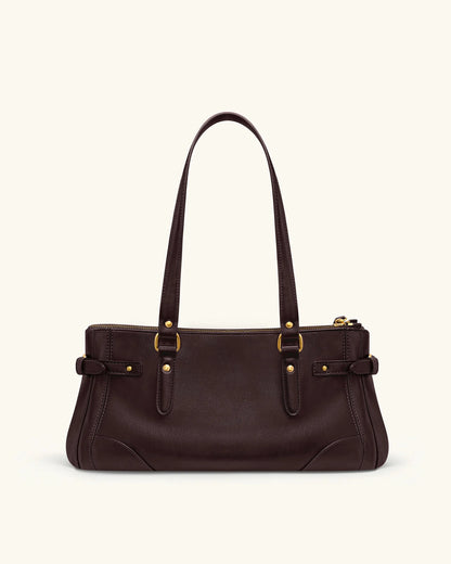 JW PEI Dark Brown Women Yvette Elongated Tote Bag - Dark Brown SKU: 8T115-3_Dark Brown Image 03