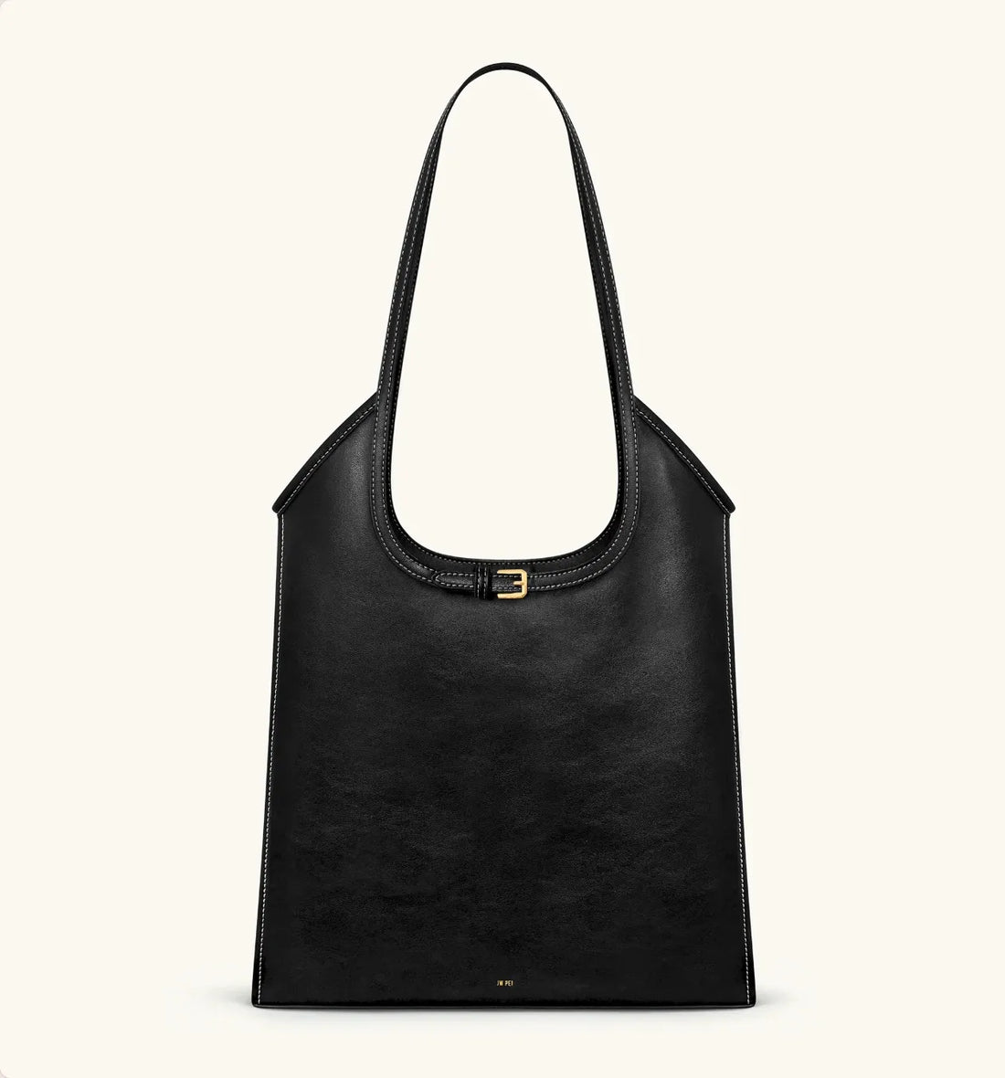 JW PEI Black  Brooke Belted Embellished Shoulder Tote Bag SKU: 8T116-1_Black Image 01