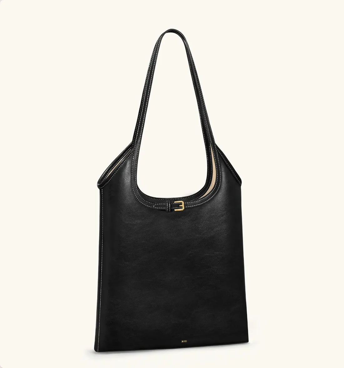 JW PEI Black  Brooke Belted Embellished Shoulder Tote Bag SKU: 8T116-1_Black Image 02