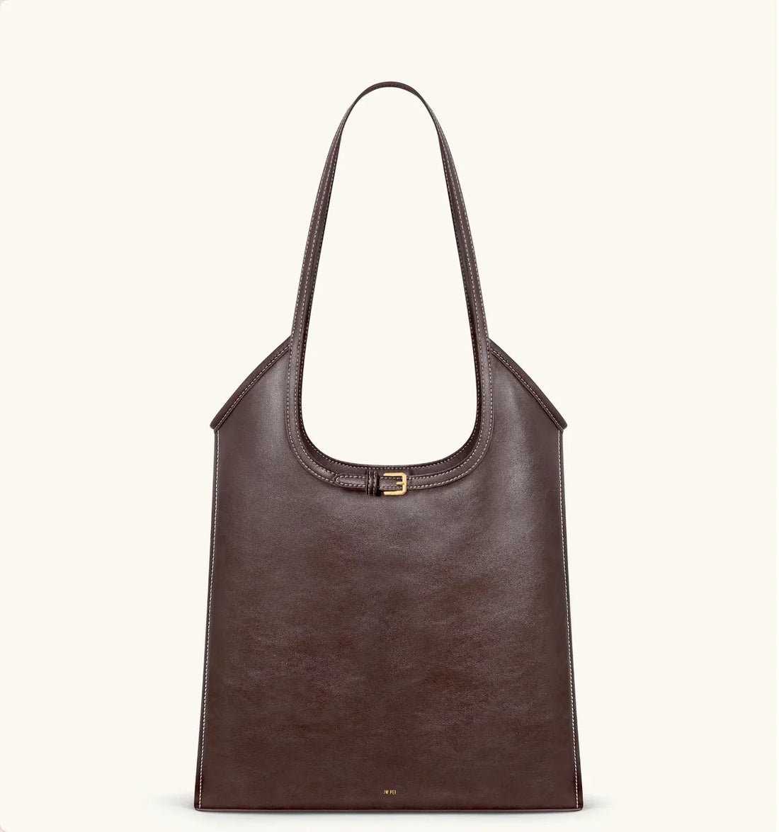 JW PEI Dark Brown  Brooke Belted Embellished Shoulder Tote Bag SKU: 8T116-3_Dark Brown Image 01