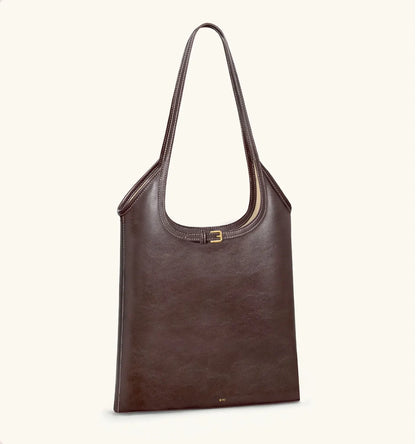 JW PEI Dark Brown  Brooke Belted Embellished Shoulder Tote Bag SKU: 8T116-3_Dark Brown Image 02