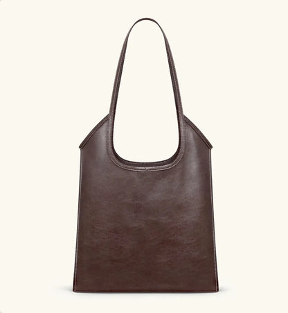 JW PEI Dark Brown  Brooke Belted Embellished Shoulder Tote Bag SKU: 8T116-3_Dark Brown Image 03