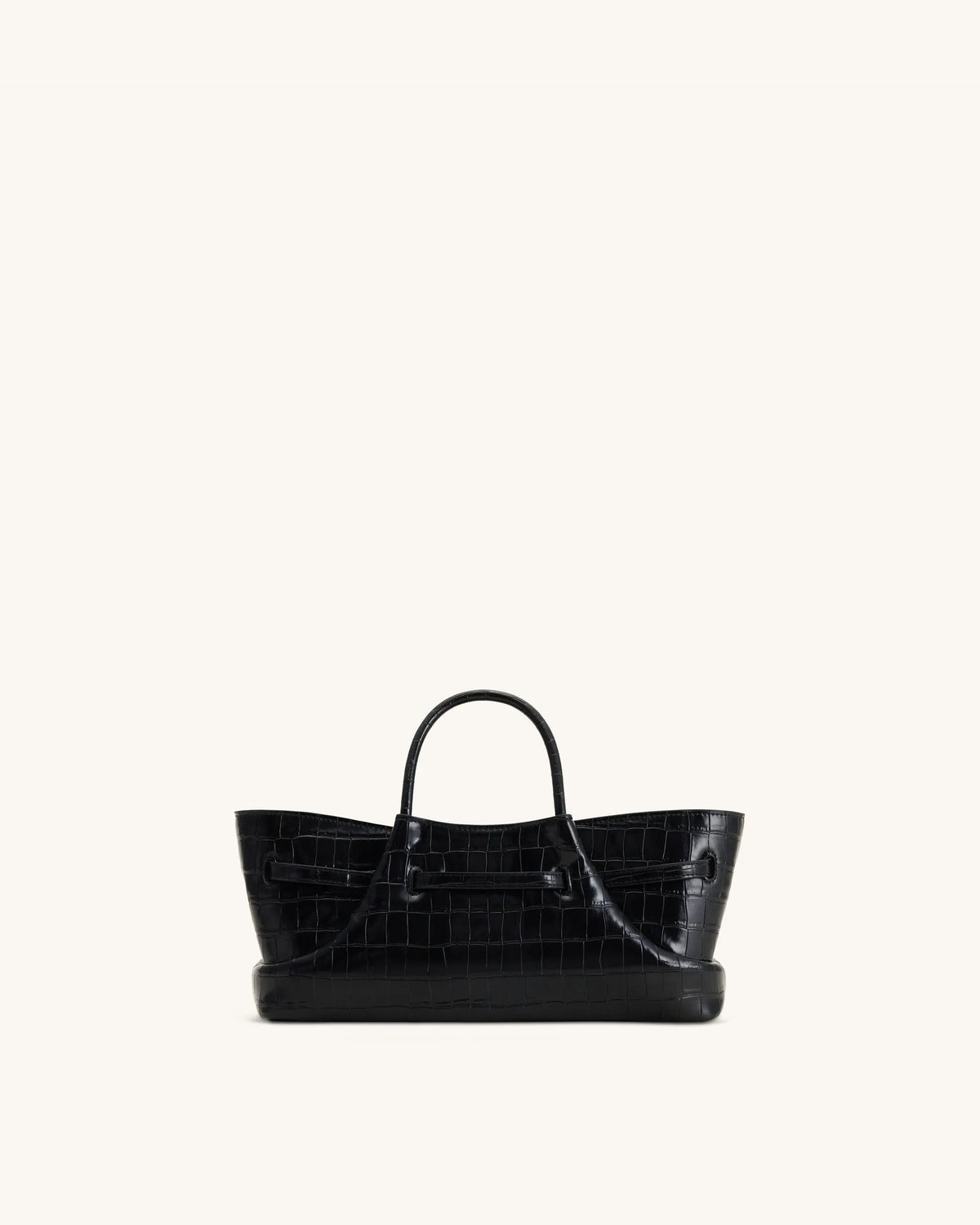 JW Pei Black Croc Women Maeve Dachshund Metal Charm Tote Bag SKU: 8T117-10_Black Croc Image 05