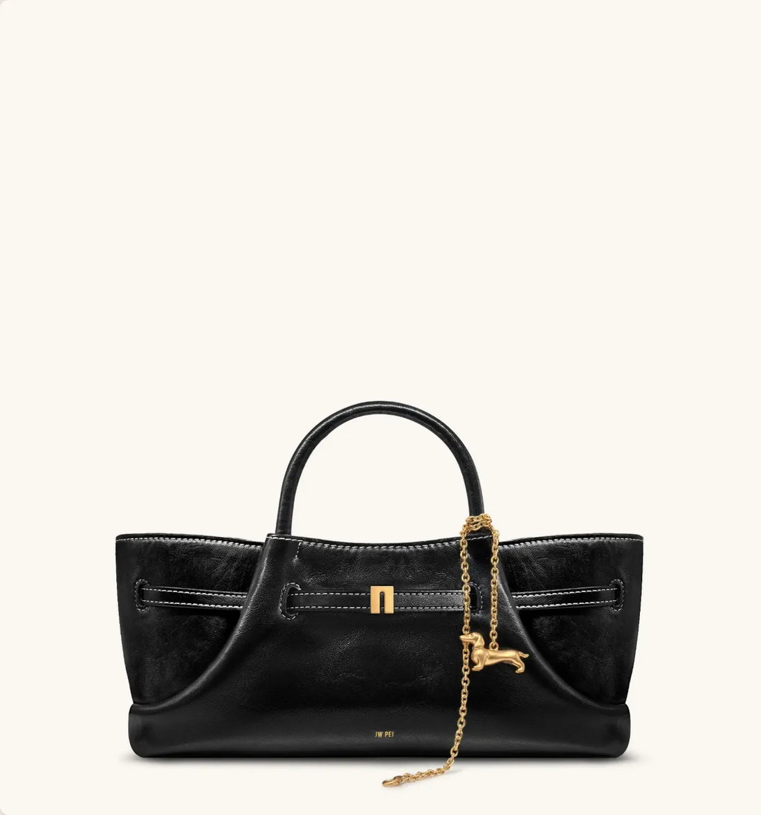 JW PEI Black  Maeve Dachshund Metal Charm Tote Bag SKU: 8T117-1_Black Image 01