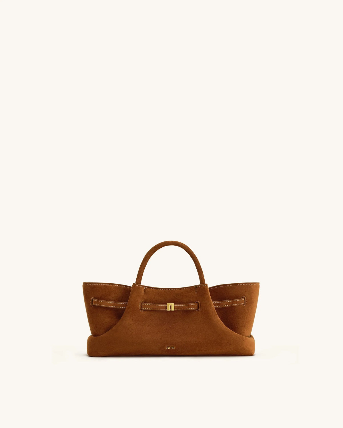 JW Pei Brown Women Maeve Dachshund Metal Charm Faux Suede Tote Bag SKU: 8T117-31_Brown Image 03