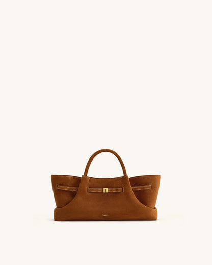 JW Pei Brown Women Maeve Dachshund Metal Charm Faux Suede Tote Bag SKU: 8T117-31_Brown Image 03