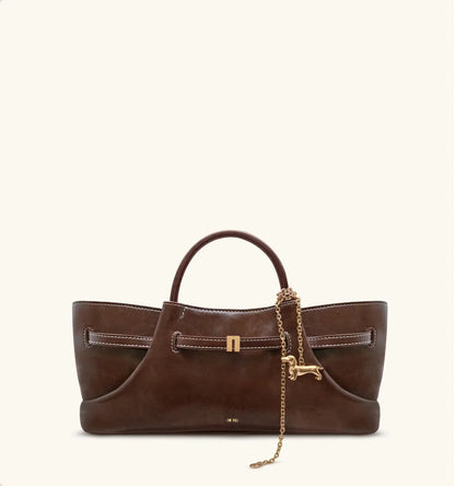 JW PEI Dark Brown  Maeve Dachshund Metal Charm Tote Bag SKU: 8T117-3_Dark Brown Image 01