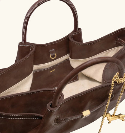 JW PEI Dark Brown  Maeve Dachshund Metal Charm Tote Bag SKU: 8T117-3_Dark Brown Image 05