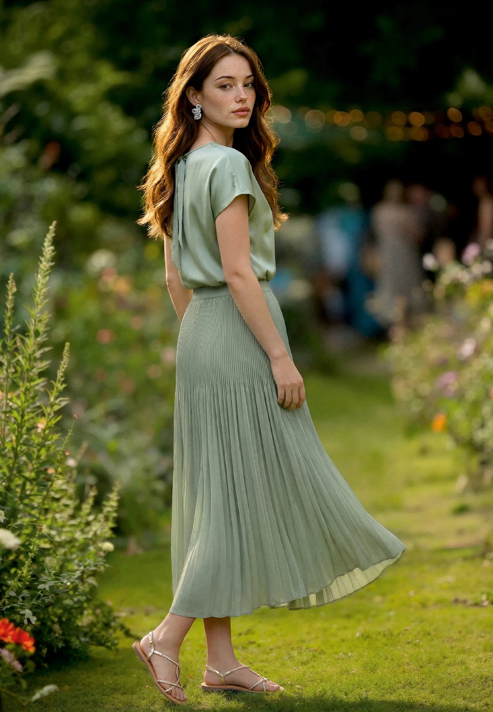 Betty Barclay Lily Pad Women Pleated Midi Skirt SKU: 9020-3285_5554 Image 01
