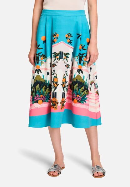Betty Barclay Cream/Pink Women Slip-On Skirt with Print SKU: 9042-3214_1843 Image 02