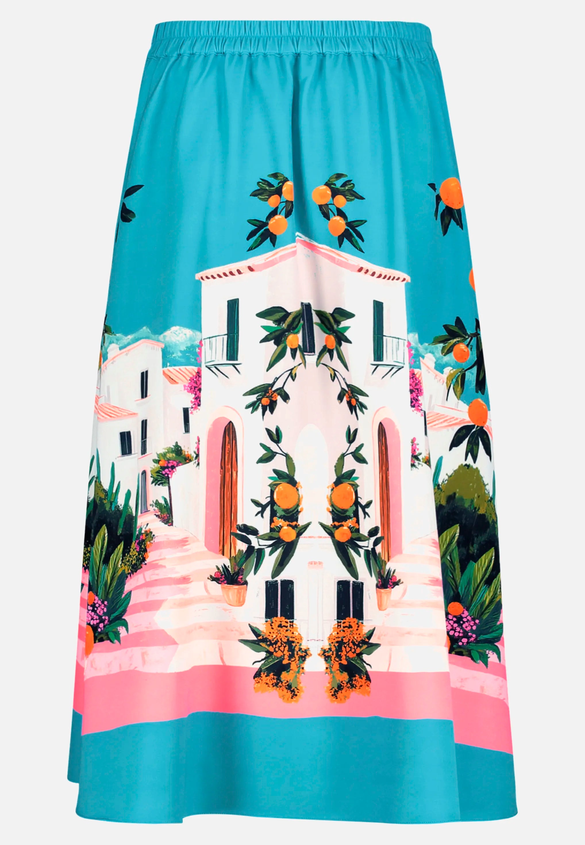 Betty Barclay Cream/Pink Women Slip-On Skirt with Print SKU: 9042-3214_1843 Image 06