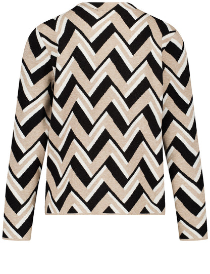 Gerry Weber_Taupe/Black Jacquard_Pullover 1/1 Sleeve_919008-57002_9168_02