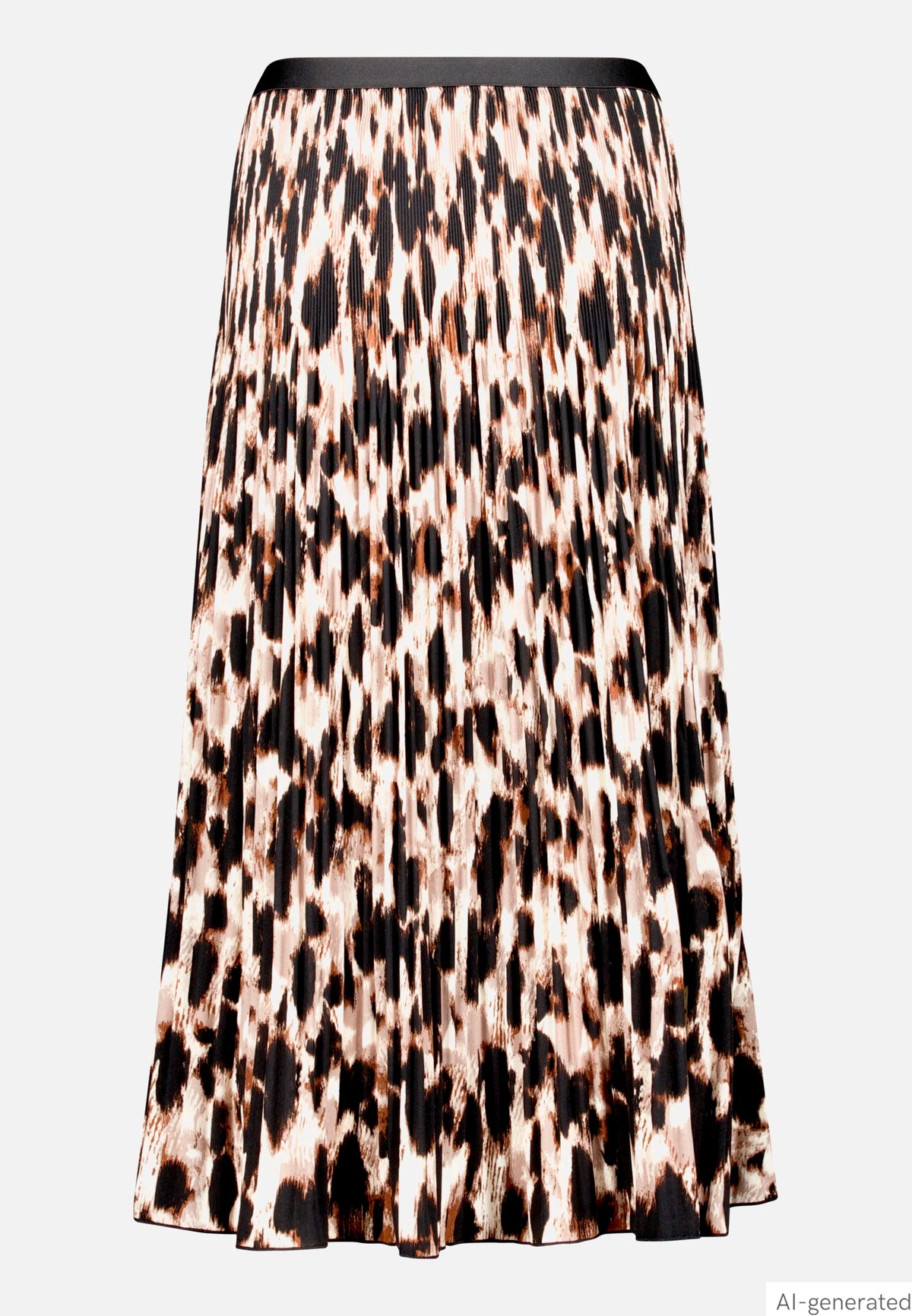 Betty Barclay Beige/Black Women Pleated Midi Skirt with Leopard Print SKU: 9303-1676_7898 Image 05