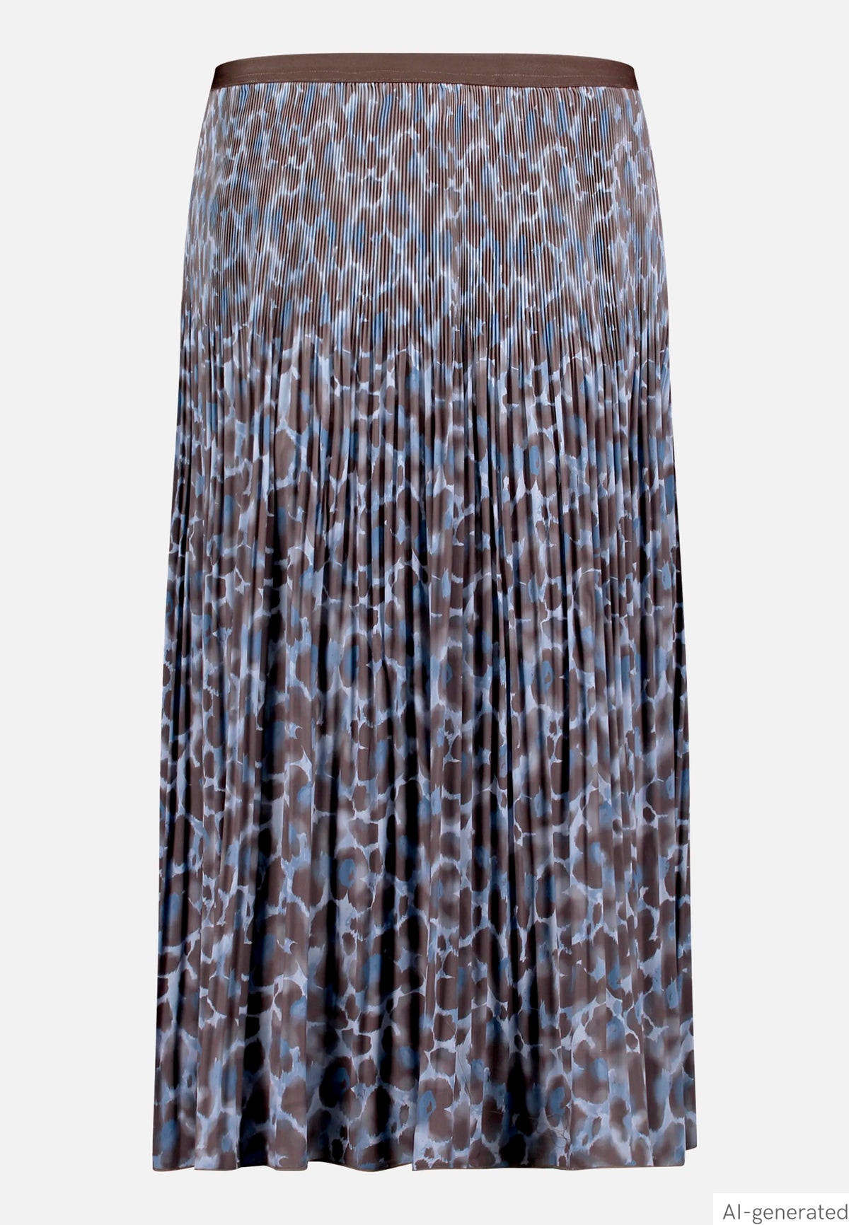 Betty Barclay Blue/Brown Women Pleated Midi Skirt with Animal Print SKU: 9305-1697_8870 Image 05