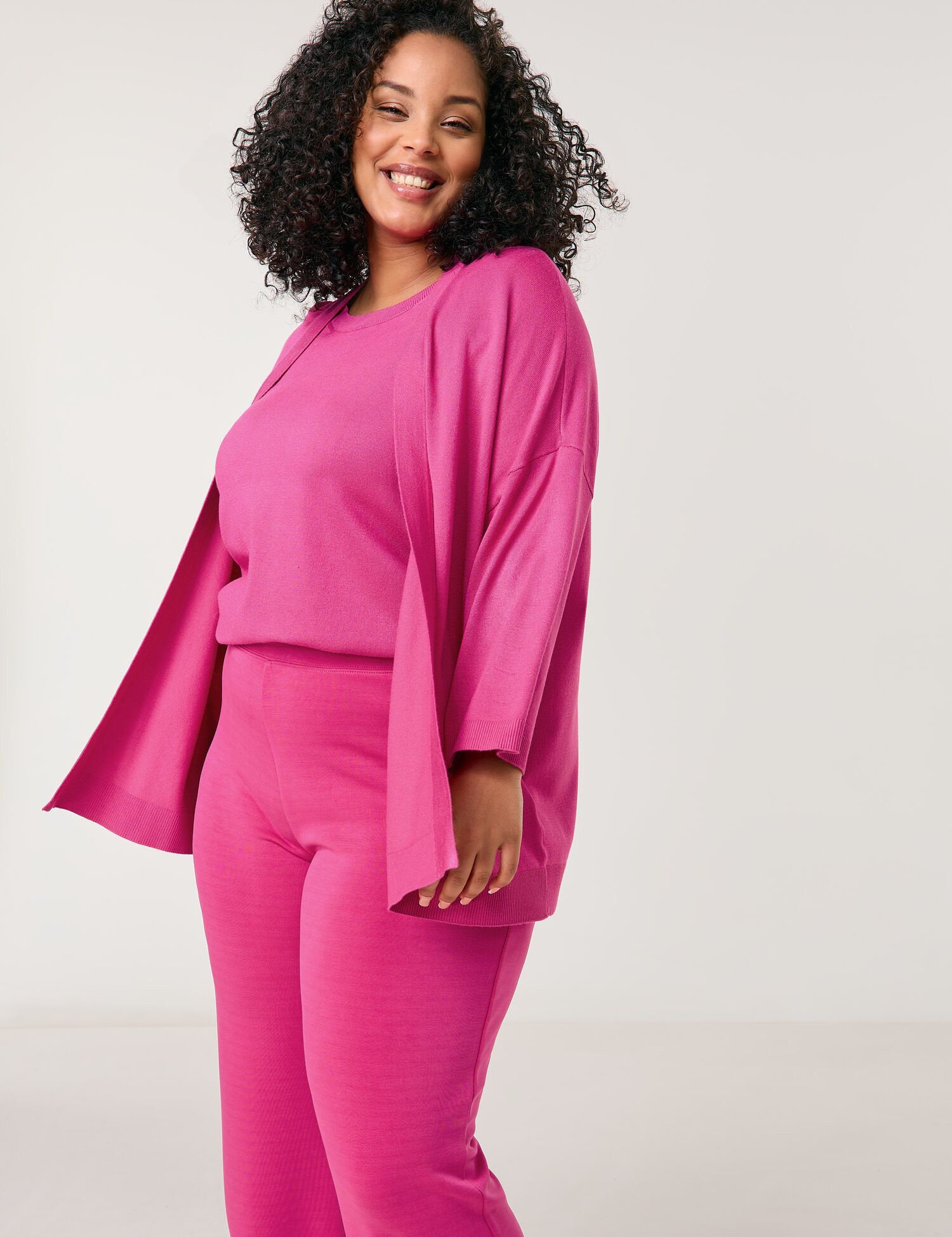 Samoon_Casual Cardigan with Mid-Length Sleeves_932991-29505_3350_01