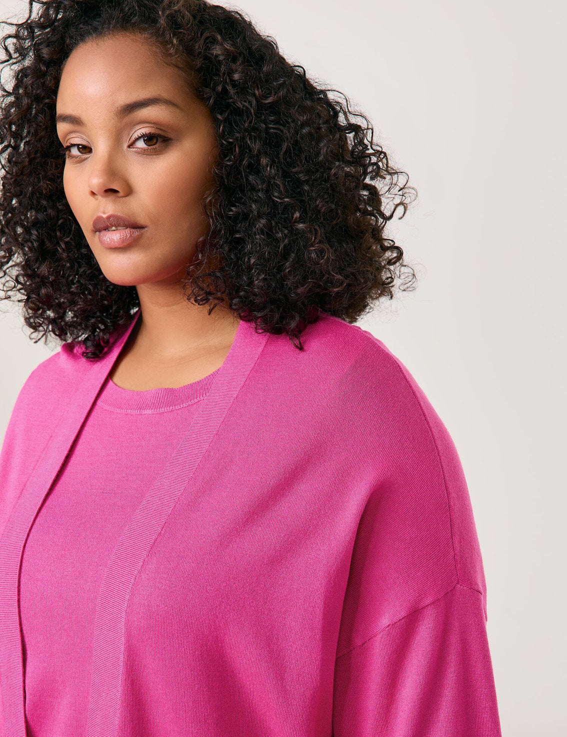 Samoon_Casual Cardigan with Mid-Length Sleeves_932991-29505_3350_05