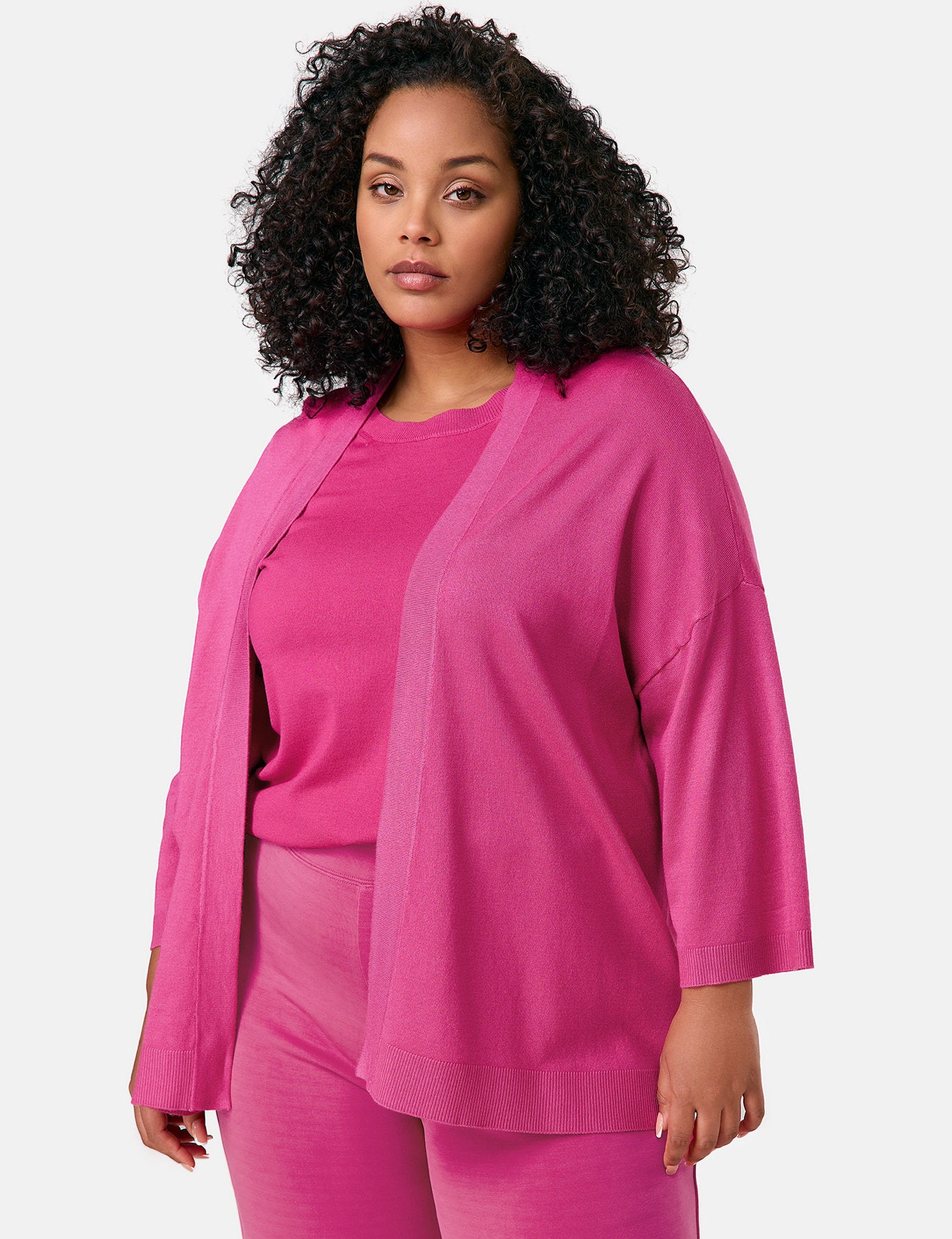 Samoon_Casual Cardigan with Mid-Length Sleeves_932991-29505_3350_06