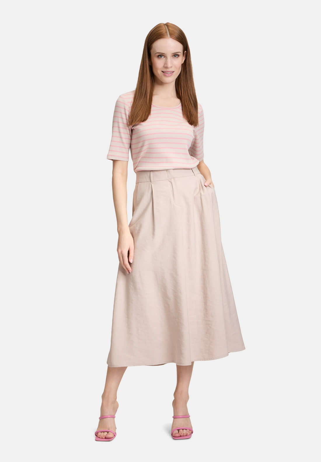 Betty Barclay_A-Line Skirt with Pleats_9409-1136_7316_01