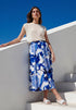 Betty Barclay Cream/Blue Women Slip-On Skirt with Side Pockets SKU: 9488-1875_1881 Image 01