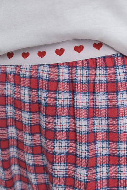 Women Secret_Ivory_Red Vichy Check Long Pajamas 100% Cotton_9522055_96_05