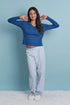 Women Secret_Blue Print_Long Pyjamas Blue Striped Cotton Pajamas_9522058_19_01