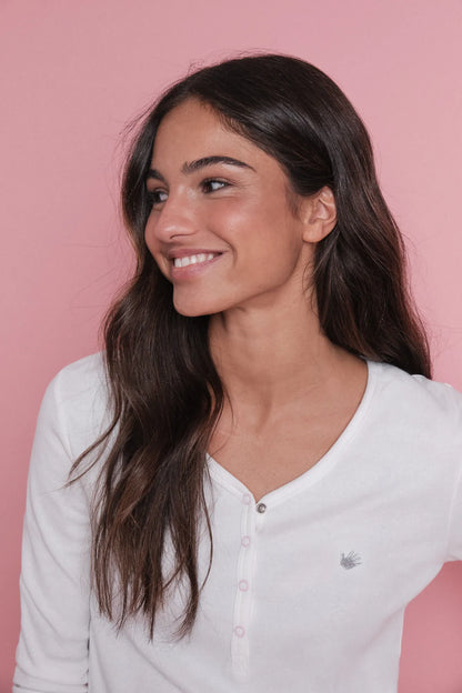 Women Secret_Ivory_Long Pyjamas with White Striped and Logo_9522059_96_05