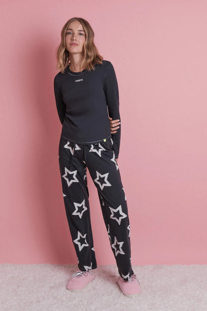 Women Secret_Charcoal Grey_Long Pyjamas with Stars_9522061_40_01