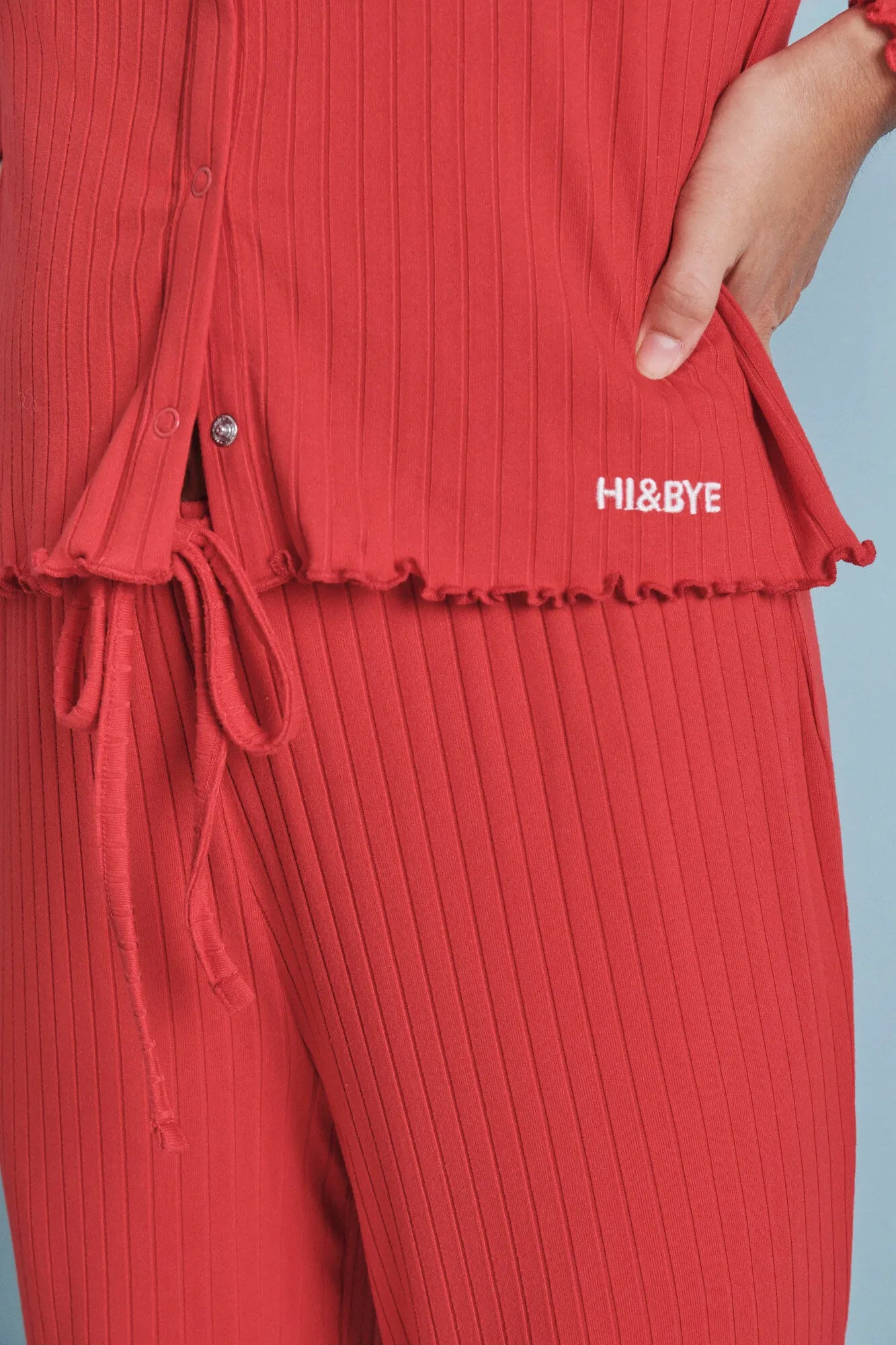 Women Secret_Red_Soft Red Ribbed Long Pajamas_9522066_60_05