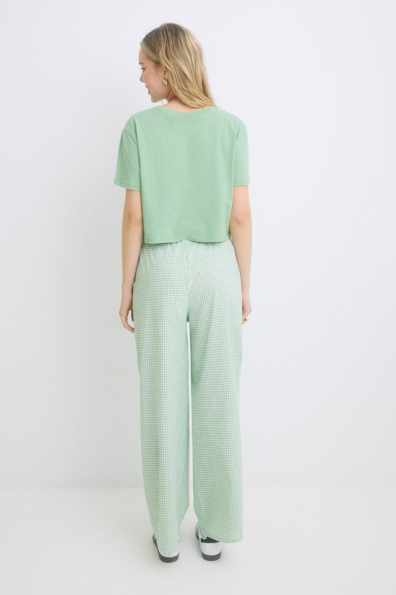 Women Secret_100% Cotton Green Striped Pajamas_9529542_21_07