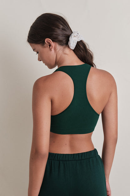 Women Secret_Green_Dark Green Seamless Ribbed Sports Top_9532410_20_02