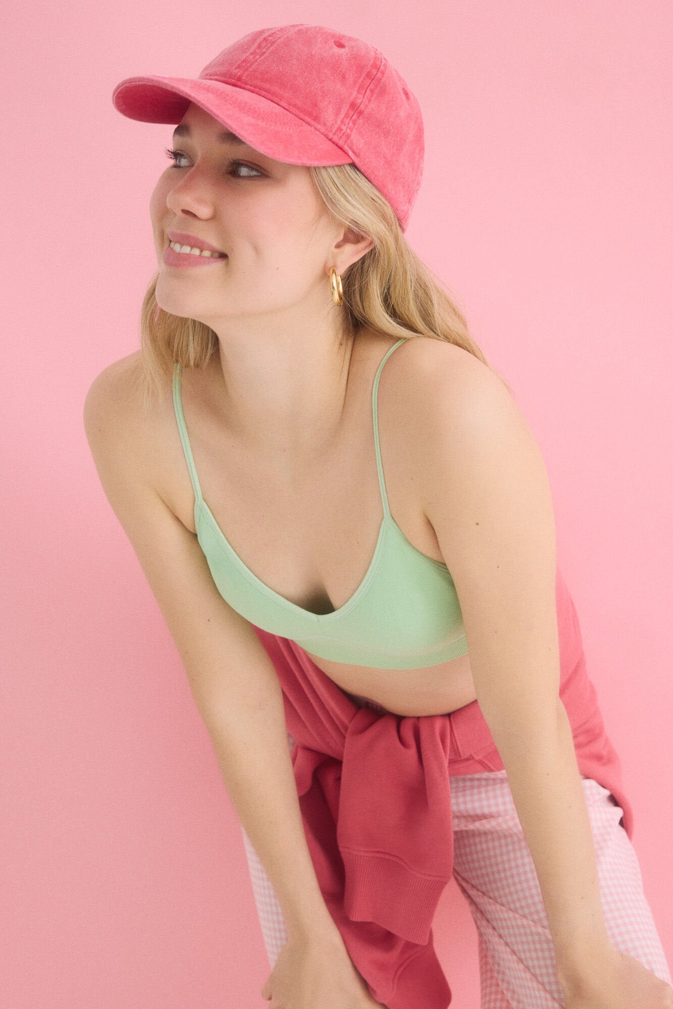 Women Secret_Green Padding Top Bra with Removable Cups_9539226_23_08