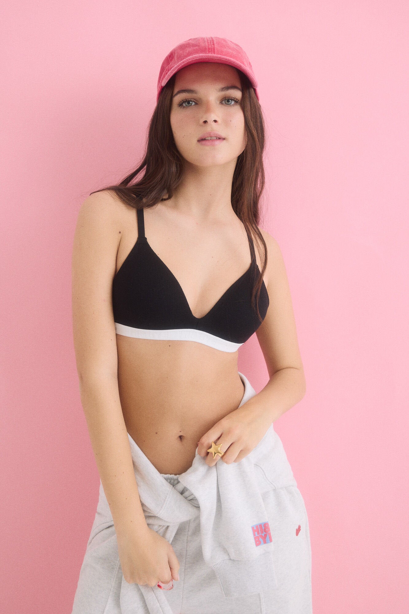 Women Secret_Black Fixed Padding Triangle Bra_9539246_01_04