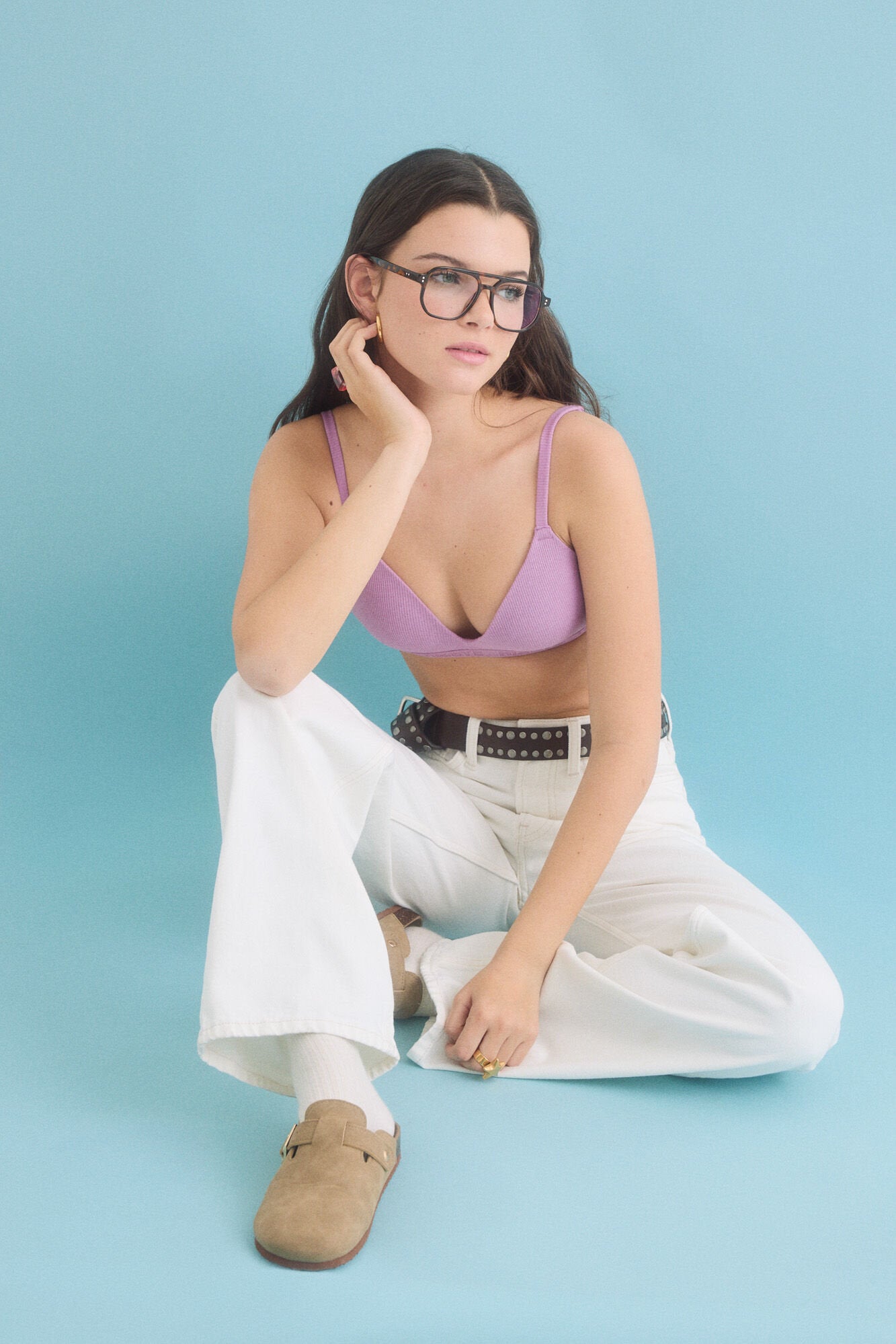 Women Secret_Fixed Padding Triangle Bra in Purple_9539250_76_01