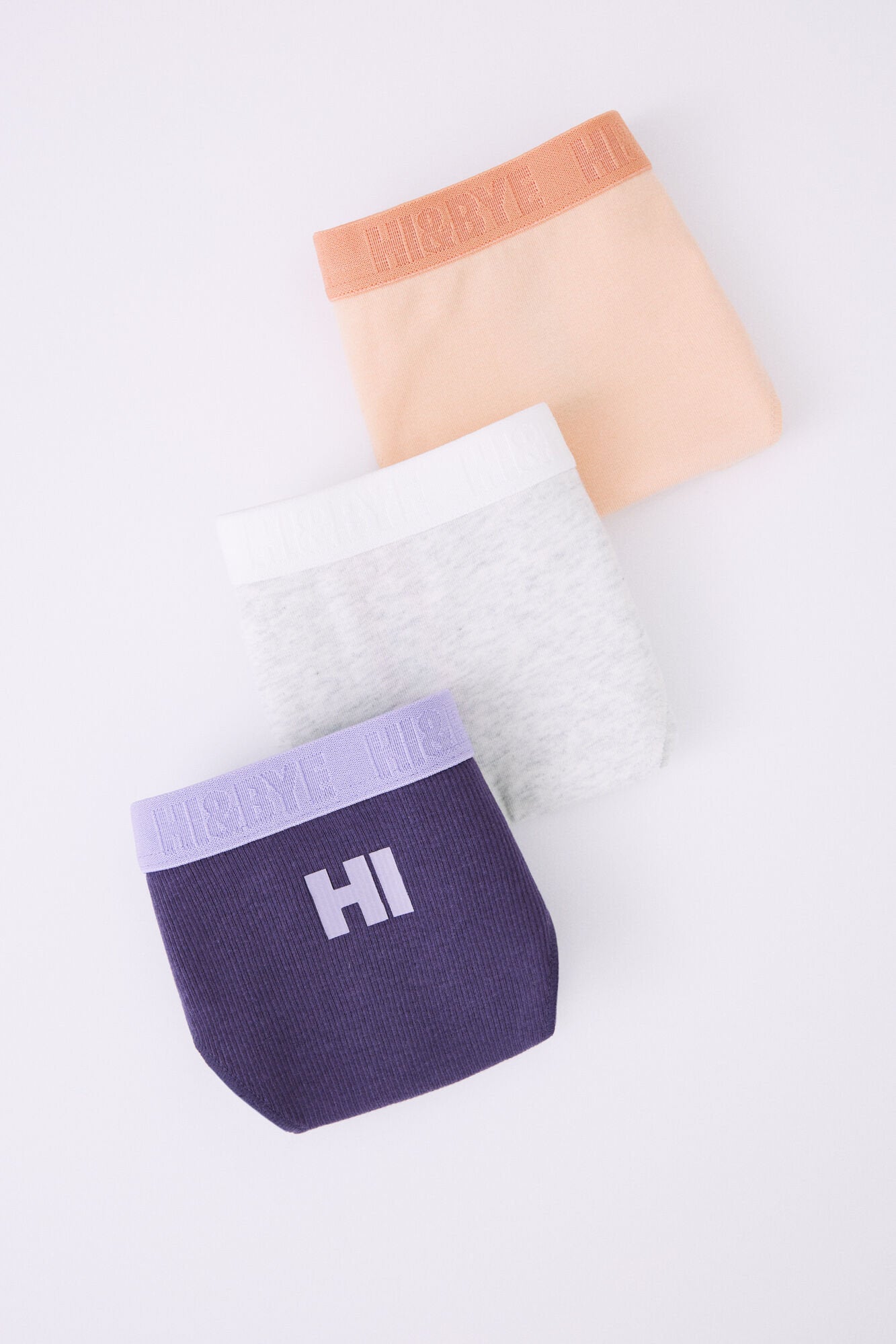 Pack Of 3 Brazilian Cotton Panties In Grey, Purple &amp; Orange_04