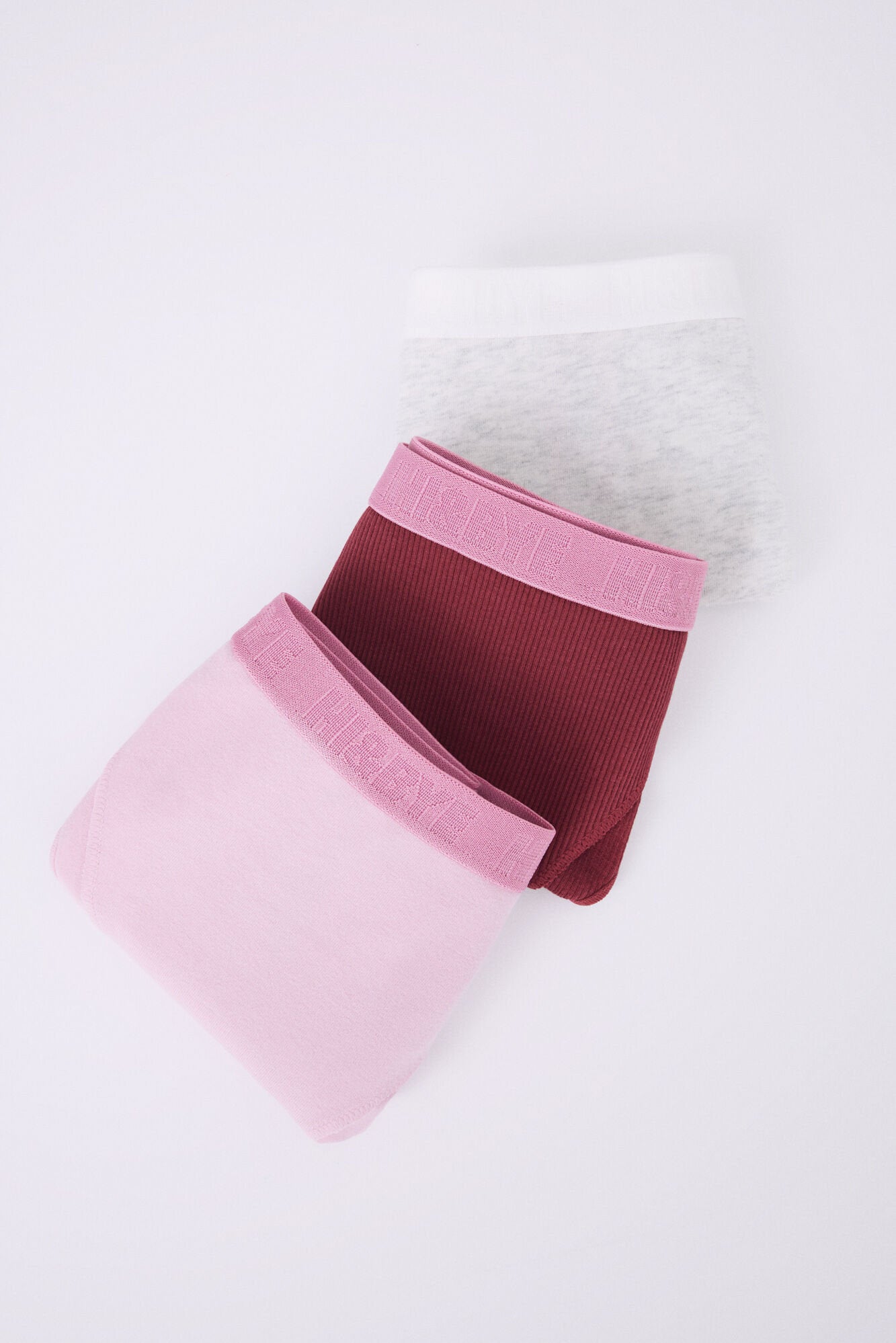 Pack Of 3 Brazilian Cotton Panties In Grey, Pink &amp; Wine_06