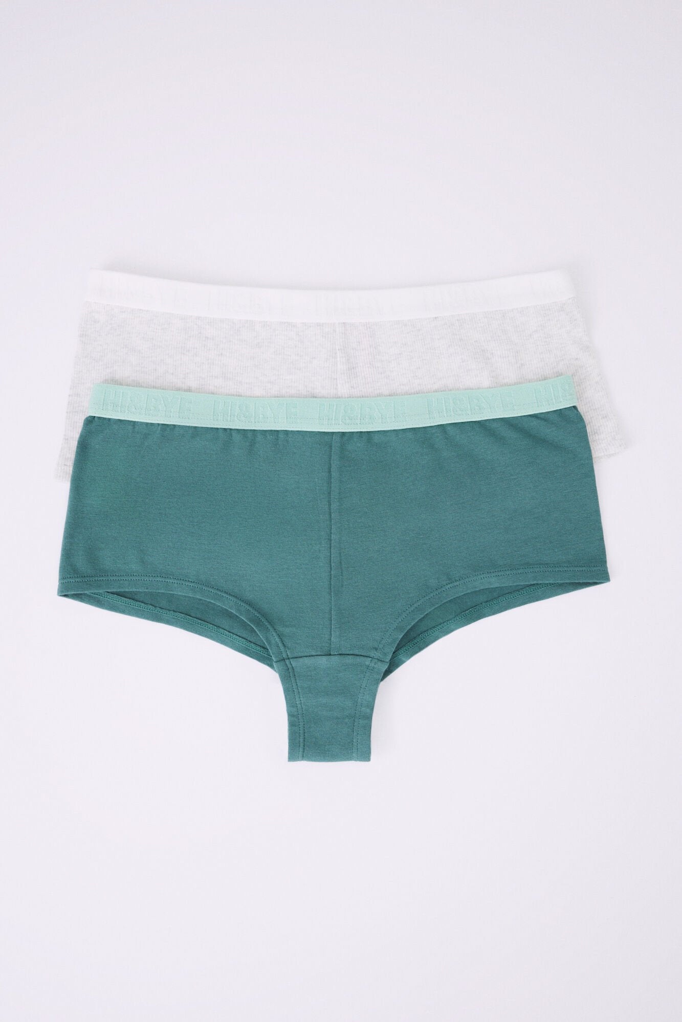 Pack Of 2 Boxer Briefs In Grey And Green Cotton_08