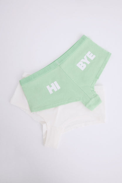 Women Secret_Pack of 2 White and Green Boxer Panties_9589501_97_01