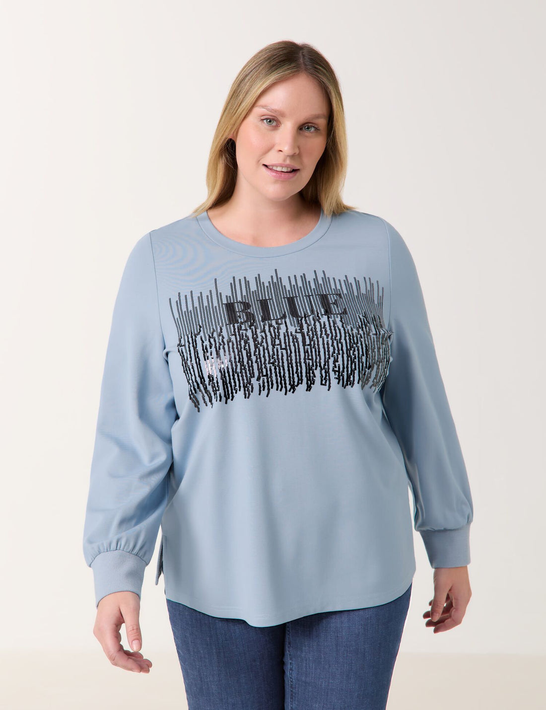 Samoon_Sweatshirt with a Decorative Lettering Print_971965-29409_8950_01