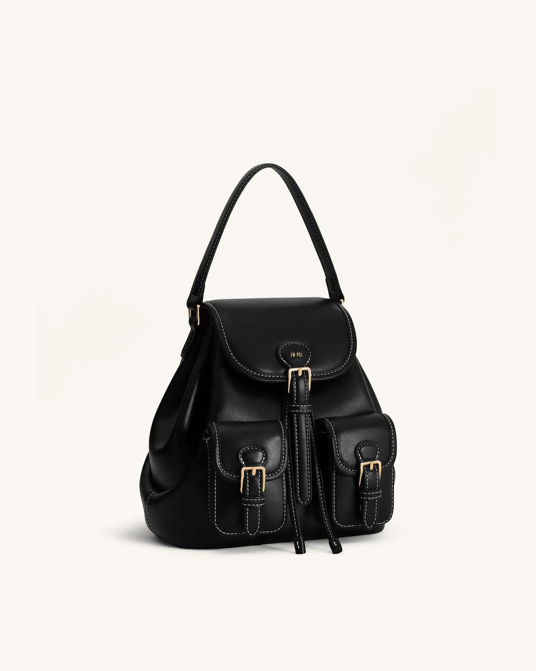JW PEI Black  Harper Buckle Pocket Backpack SKU: 9BK01-1_Black Image 02