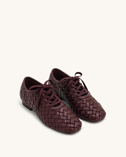 JW PEI_Claret Red_Kayla Weave Strap Flat Shoes_9FS10-4_Claret Red_03