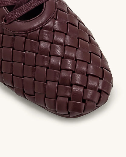 JW PEI_Red_Kayla Weave Strap Flat Shoes_9FS10-4_Claret Red_05