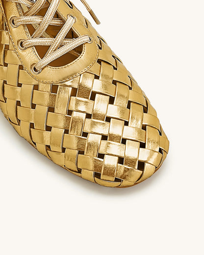 JW PEI_Gold_Kayla Weave Strap Flat Shoes_9FS10-8_Gold_05