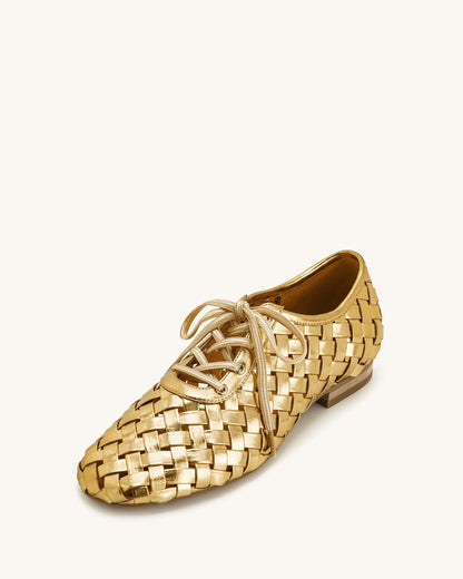 JW PEI_Gold_Kayla Weave Strap Flat Shoes_9FS10-8_Gold_06