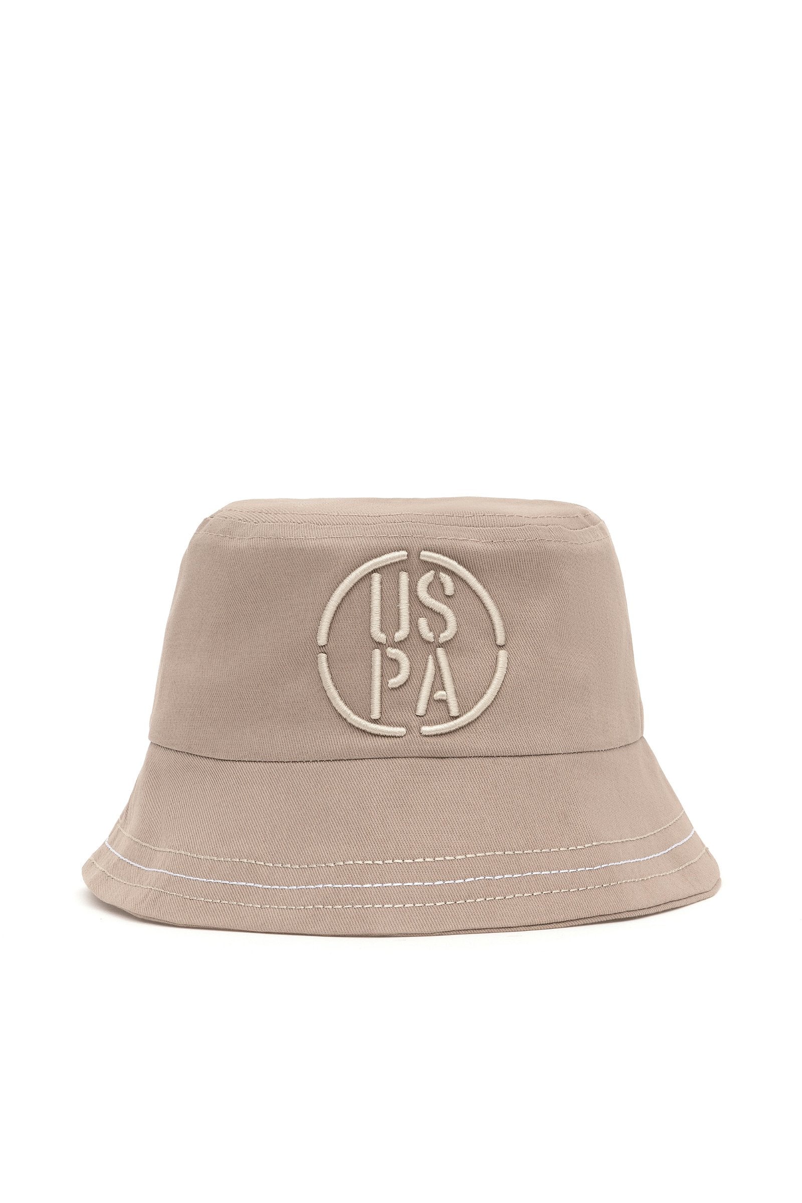 Beige Bucket Hat With Logo_A081SZ064P01 YORU_VR183_01