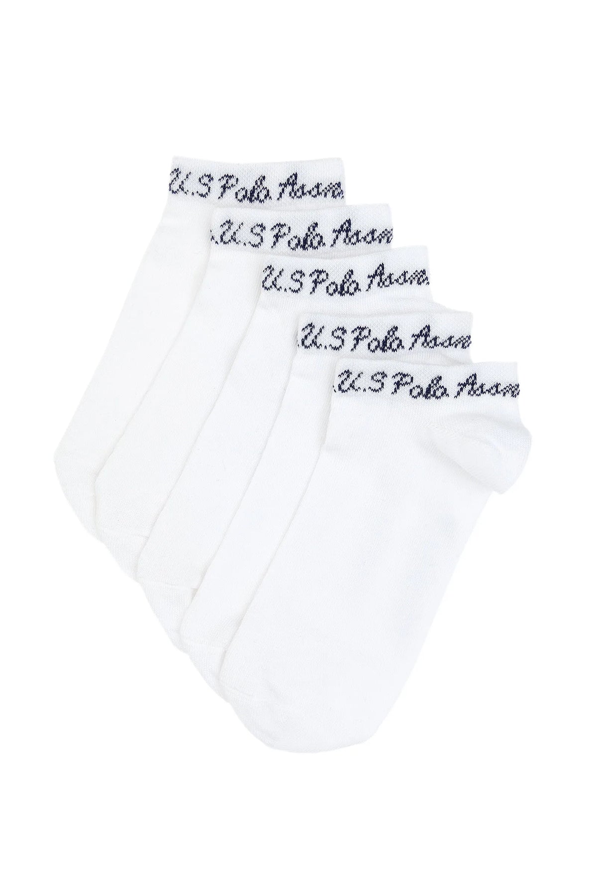 U.S. Polo Assn. White Women White 5 Pack Ankle Socks SKU: A082SZ013P02 CORA-5-SK25_BY0001 Image 01