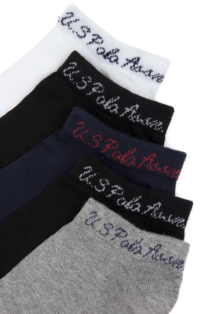 U.S. Polo Assn. White Women White Assorted 5 Pack Ankle Socks SKU: A082SZ013P02 CORA-5-SK25_VR013 Image 02