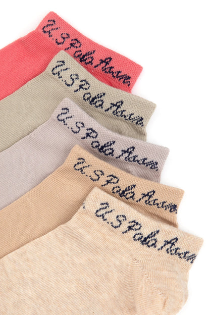 U.S. Polo Assn. Cream Color Melange Women Cream Melange Melange 5 Pack Ankle Socks SKU: A082SZ013P02 CORA-5-SK25_VR159 Image 02