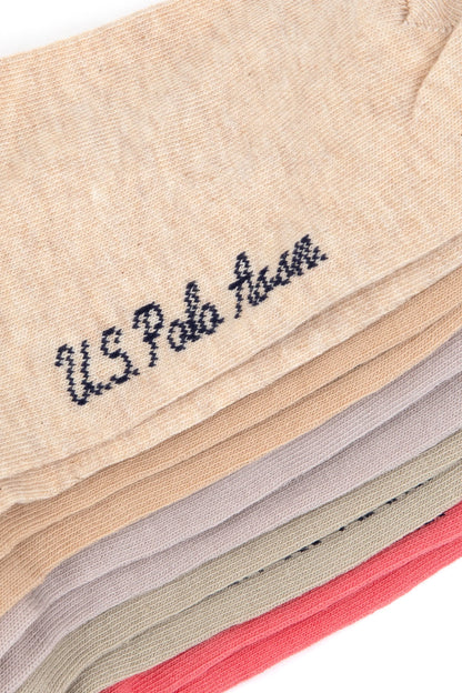 U.S. Polo Assn. Cream Color Melange Women Cream Melange Melange 5 Pack Ankle Socks SKU: A082SZ013P02 CORA-5-SK25_VR159 Image 03