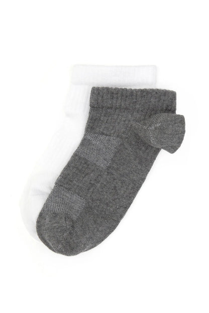 U.S. Polo Assn. Grey Melange Women Grey Melange 2 Pack Ankle Socks SKU: A082SZ013P02 SPORTY-SK25_VR086 Image 01
